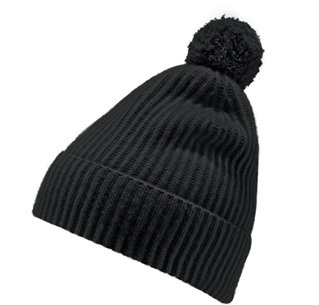 Falke knitted hat (pom-pom) Pure - cashmere, pom-pom - black - 1 piece